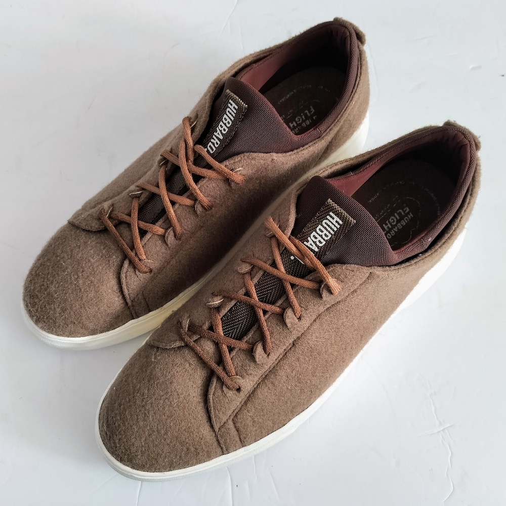 Samuel Hubbard Flight Low-Top Monopett Felt Lace-Up Sneakers, Cappuccino Size 12